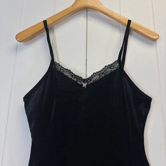 Women Y2K Festival Fairy Grunge Velvet Lace Slip Dress Size S Indie Butterfly - Picture 7 of 8